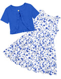 Lanbubble Girls Dresses Sleeveless Summer Dress with Cardigan for Kids Casual, 5-12 Years