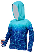 Lanbubble Boys Rash Guard Shirts Long Sleeve Quick Dry Beach Swim Hooded with Thumb Hole 7-14Years