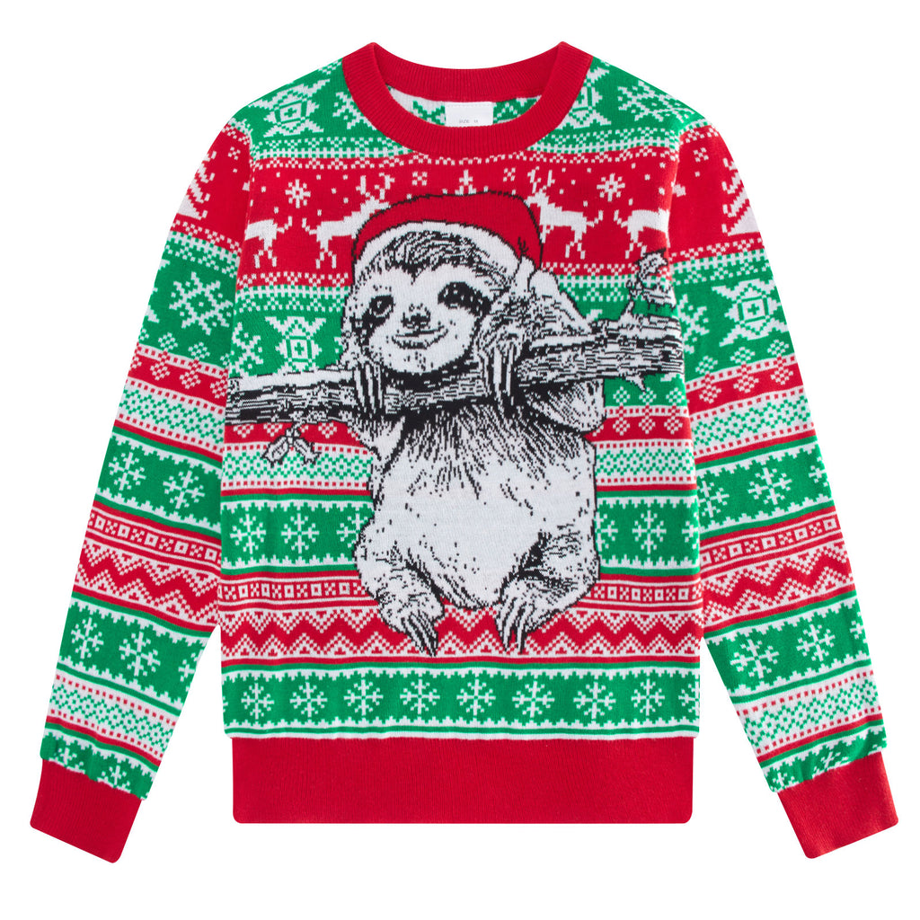 Lanbubble Unisex Kids Ugly Christmas Knit Sweater Crewneck Pullover for Boys and Girls Ages 7-14