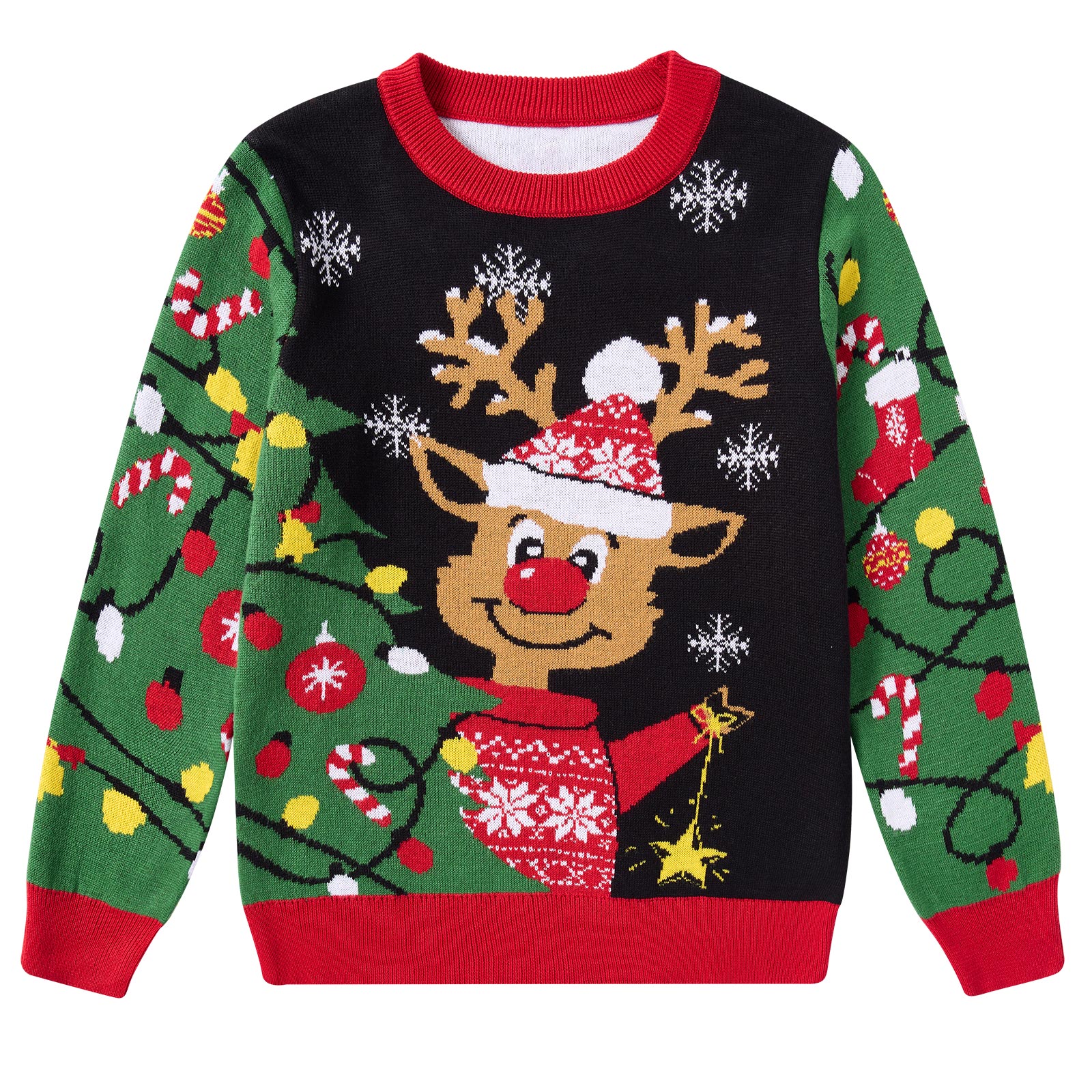 Lanbubble Kids Christmas Sweater Boys Girls Ugly Knit Pullover for Xmas Holiday 3-12 Years