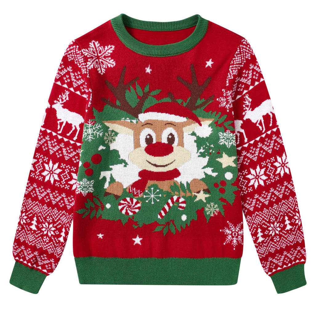 Lanbubble Kids Christmas Sweater Boys Girls Ugly Knit Pullover for Xmas Holiday 3-12 Years