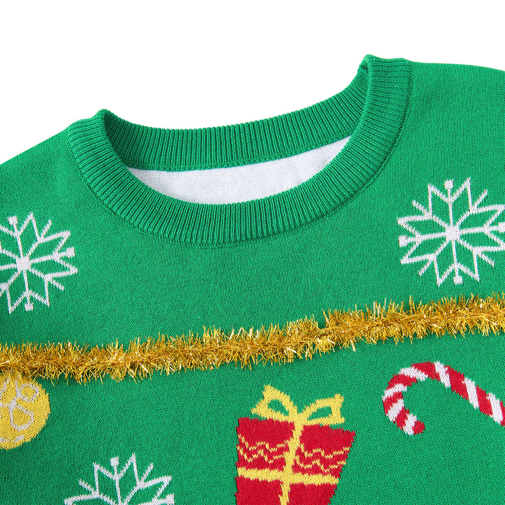 Lanbubble Boys Girls Ugly Christmas Sweater Holiday Party Pullover Xmas Sweatshirt for Kids Size 7-14