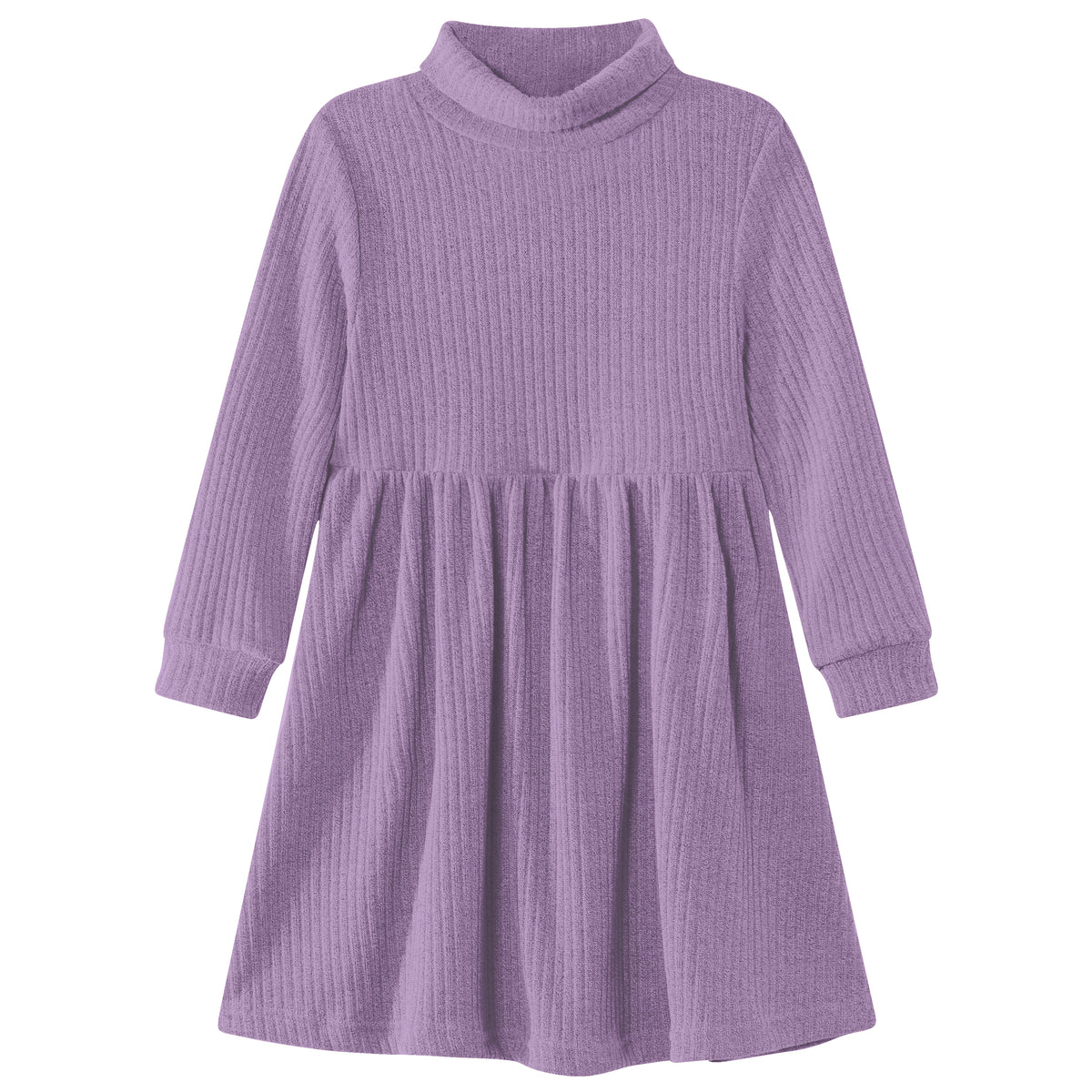Lanbubble Toddler Girls Long Sleeve Turtleneck Dress Ribbed Knit A Line Fall Winter Clothes 2-7 Years