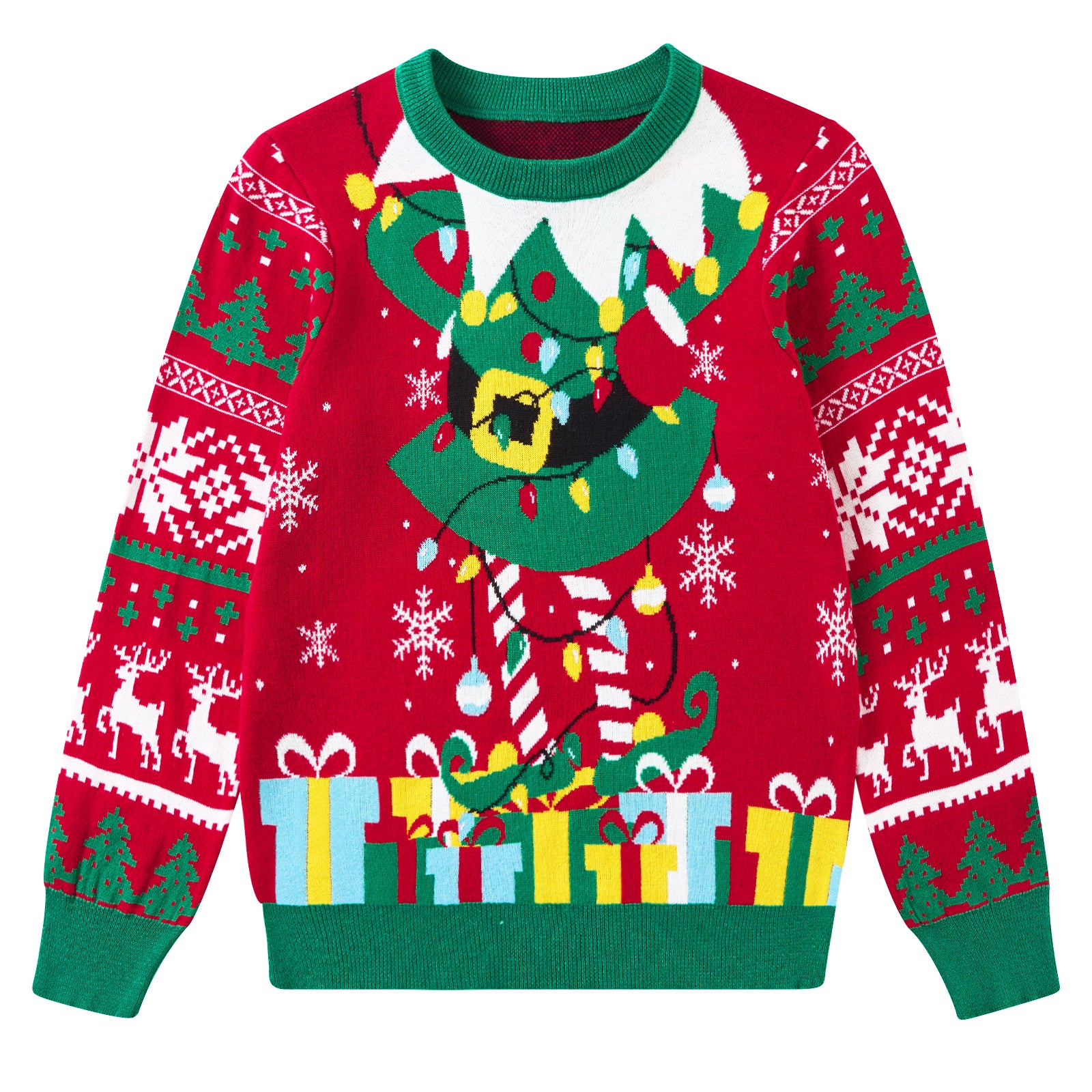 Lanbubble Kids Christmas Sweater Boys Girls Ugly Knit Pullover for Xmas Holiday 3-12 Years