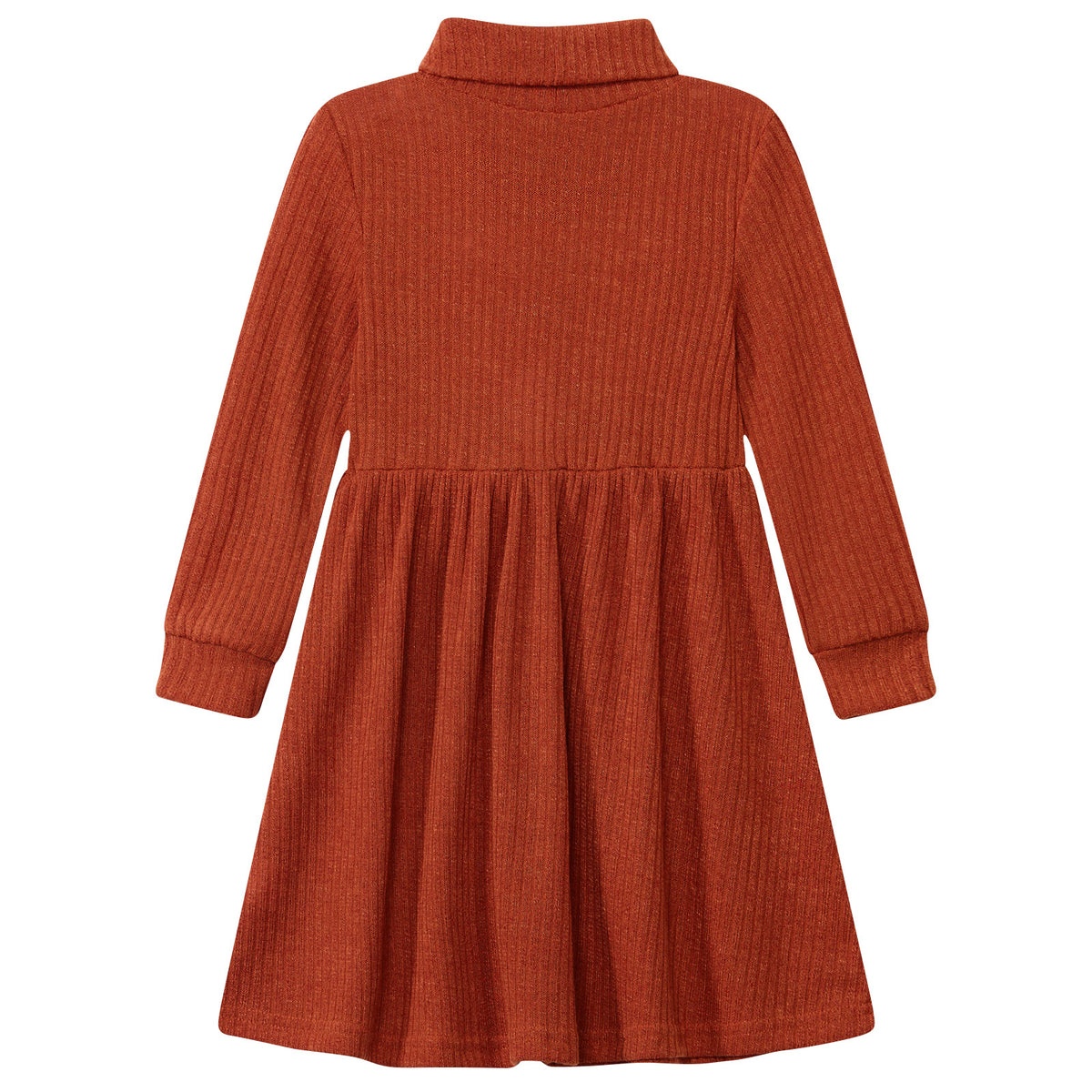 Lanbubble Toddler Girls Long Sleeve Turtleneck Dress Ribbed Knit A Line Fall Winter Clothes 2-7 Years
