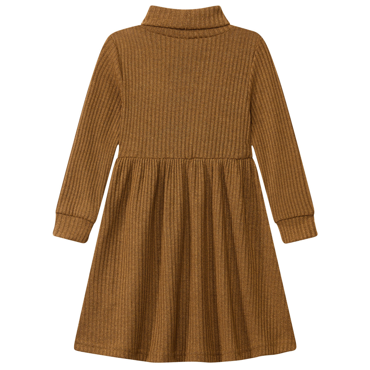 Lanbubble Toddler Girls Long Sleeve Turtleneck Dress Ribbed Knit A Line Fall Winter Clothes 2-7 Years