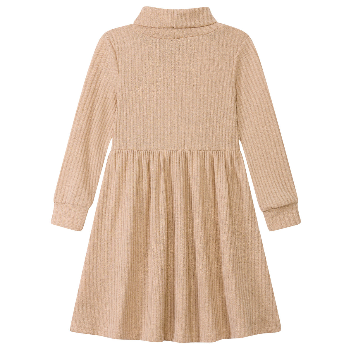 Lanbubble Toddler Girls Long Sleeve Turtleneck Dress Ribbed Knit A Line Fall Winter Clothes 2-7 Years