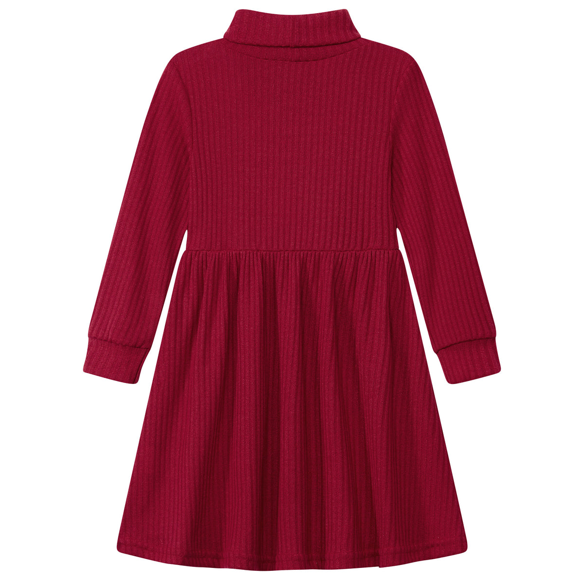 Lanbubble Toddler Girls Long Sleeve Turtleneck Dress Ribbed Knit A Line Fall Winter Clothes 2-7 Years