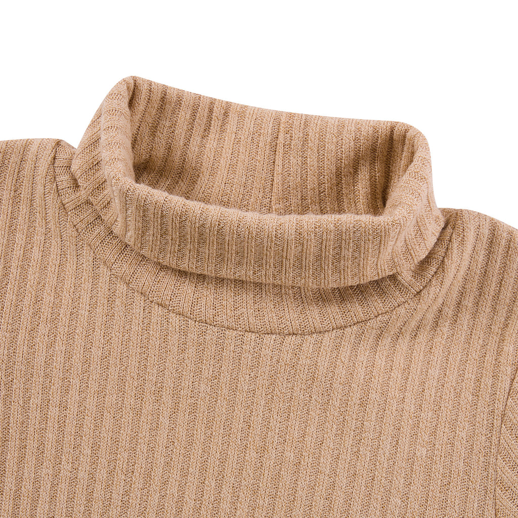 Lanbubble Toddler Girls Long Sleeve Turtleneck Dress Ribbed Knit A Line Fall Winter Clothes 2-7 Years