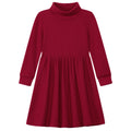 Lanbubble Toddler Girls Long Sleeve Turtleneck Dress Ribbed Knit A Line Fall Winter Clothes 2-7 Years