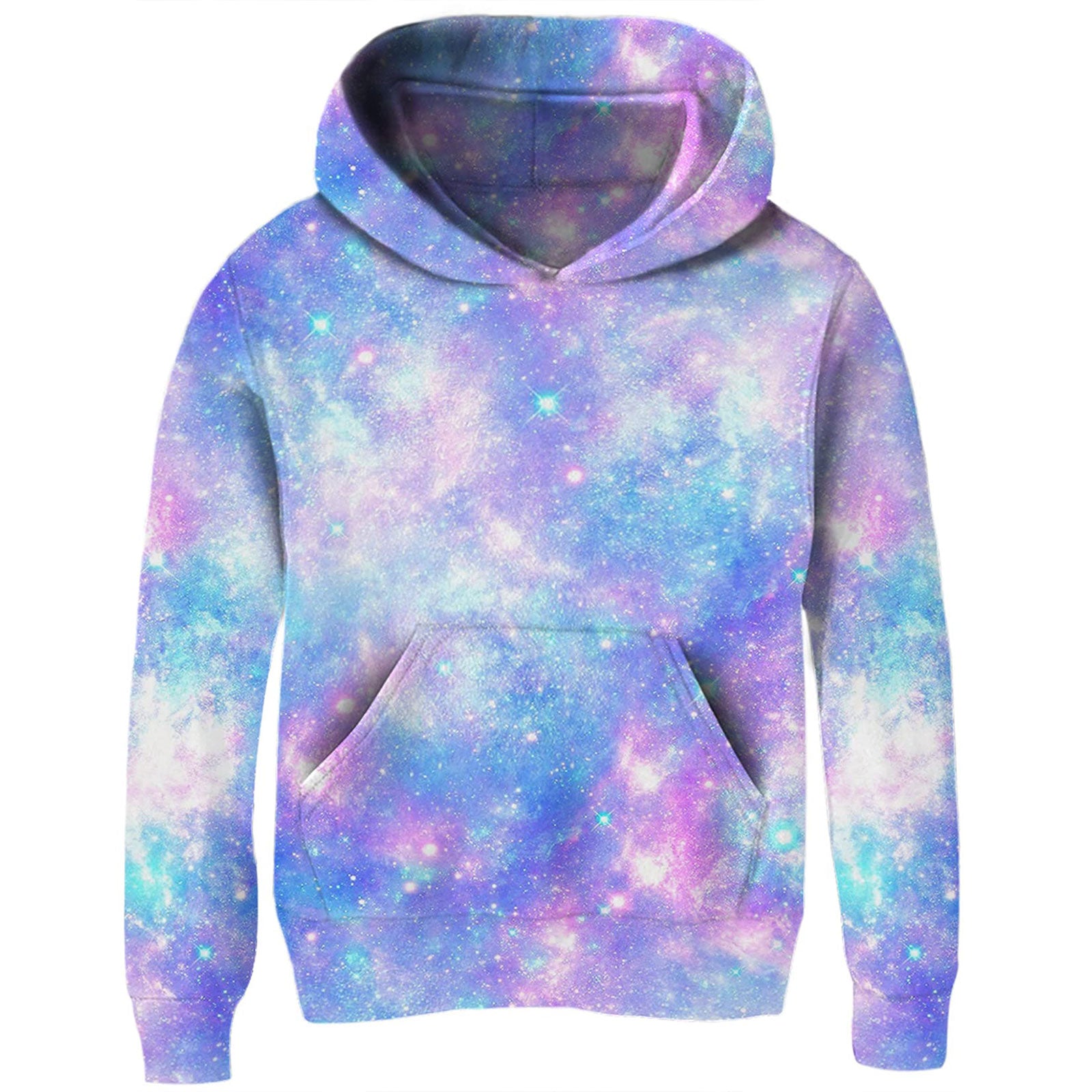 Lanbubble Unisex Kids Sweatshirt For Girls 4-14 Years Tie Dye Cat Hooded Kangaroo Pocket Pullover Hoodies