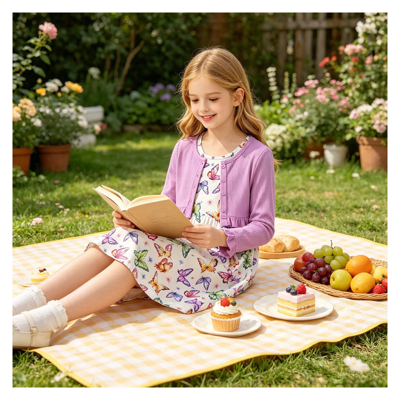 Lanbubble Toddler Girl Sleeveless Dresses and Long Sleeve Ruffle Cardigan 2 Piece Fall Outfits Set for 3-7T