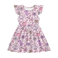 Lanbubble Toddler Girls Dress Summer Casual Sundress Ruffle Flutter Sleeveless Dinosaur Dresses 5-6 Years