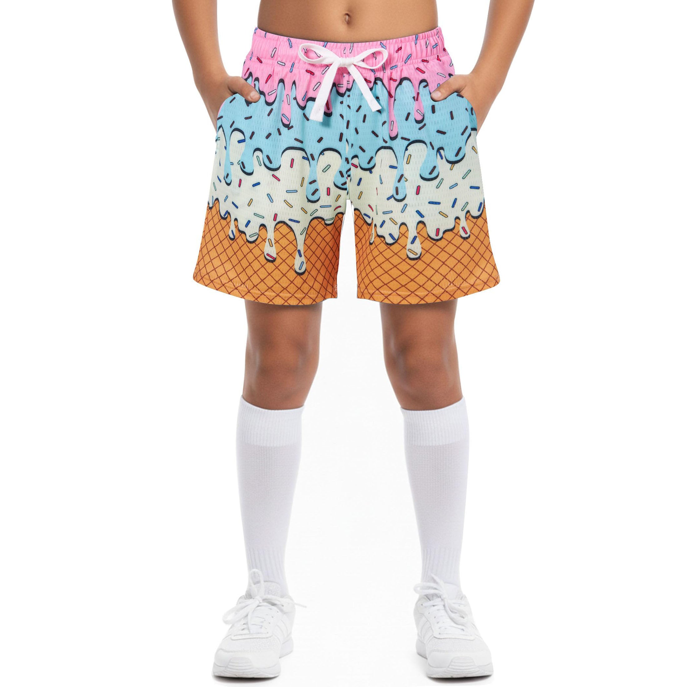 Lanbubble Boys Athletic Groundwork Performance Shorts Kids Mesh Breathable Quick Dry Stretch Basketball Active Sweat Shorts for 7-14 Years