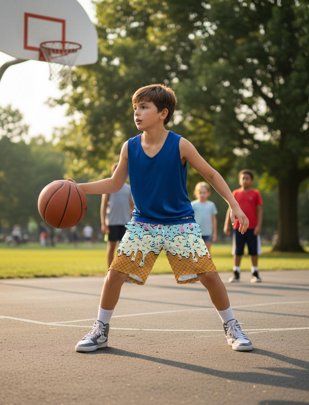 Lanbubble Boys Athletic Groundwork Performance Shorts Kids Mesh Breathable Quick Dry Stretch Basketball Active Sweat Shorts for 7-14 Years