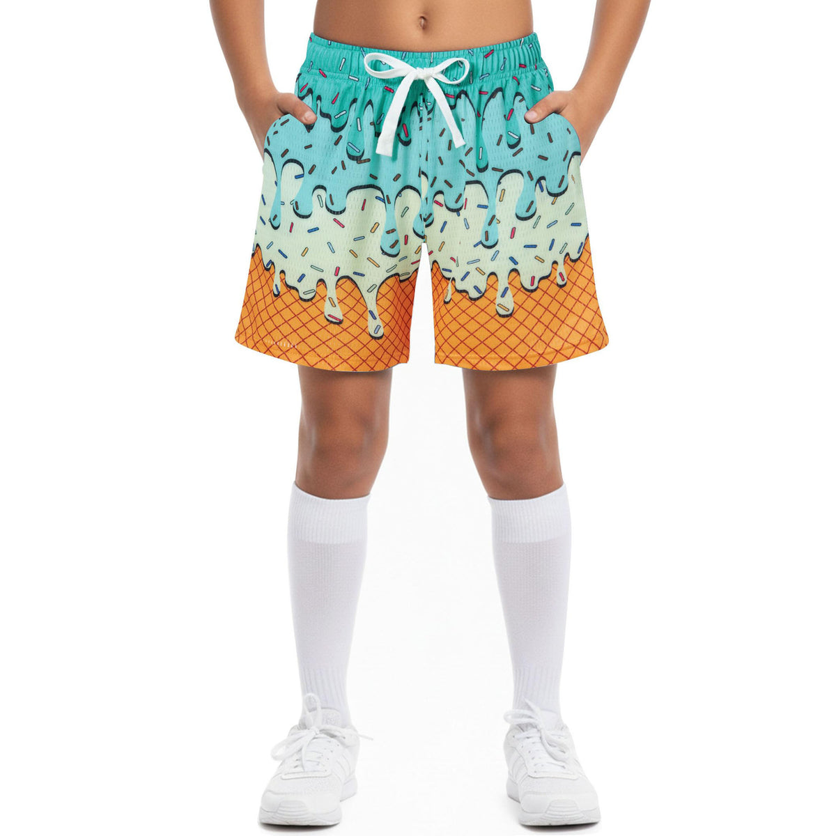 Lanbubble Boys Athletic Groundwork Performance Shorts Kids Mesh Breathable Quick Dry Stretch Basketball Active Sweat Shorts for 7-14 Years