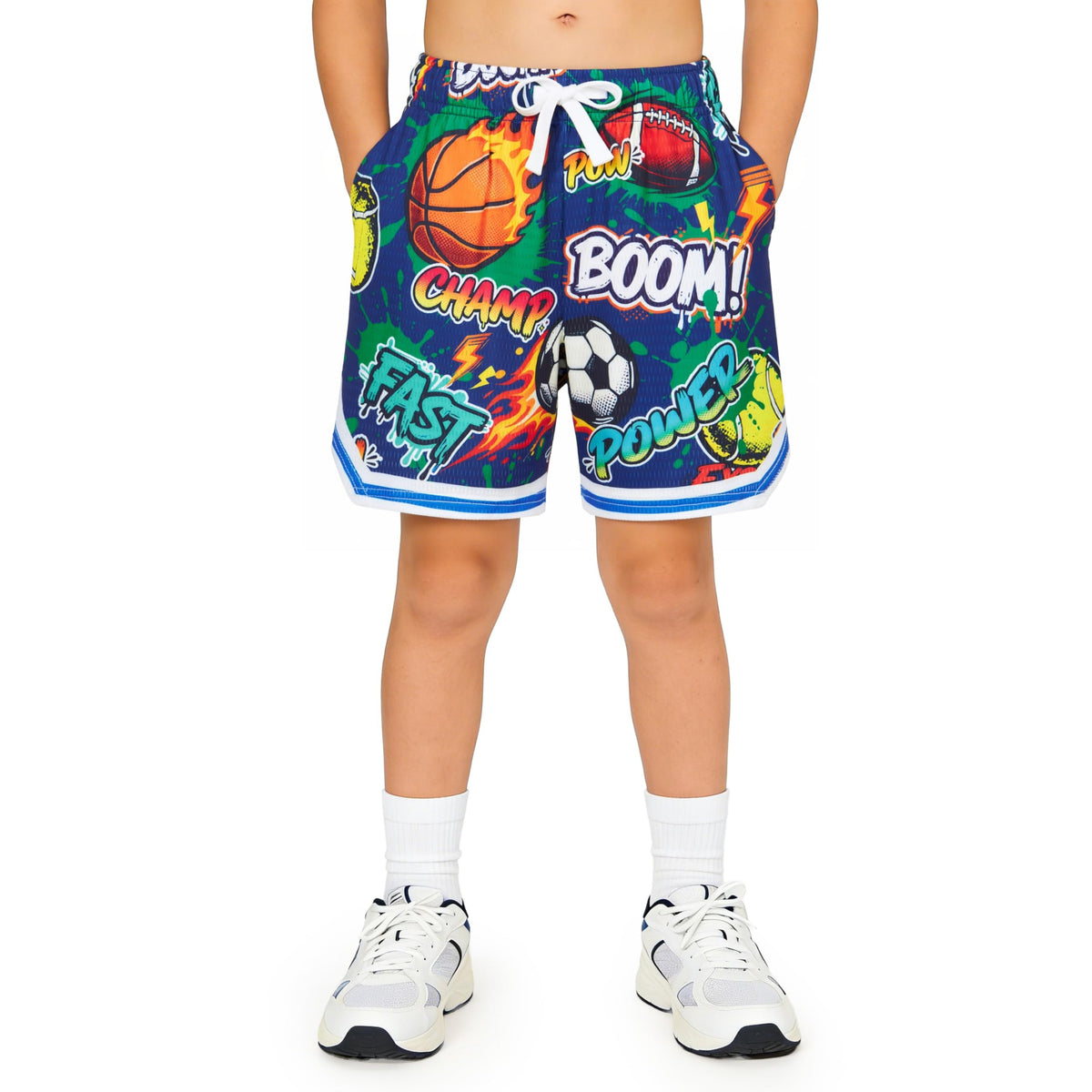 Lanbubble Boys' Athletic Shorts Quick Dry Stretch Elastic Waist Bottoms Big Boy Mesh Breathable Active Running Workout Shorts for Youth (7-12 Years)