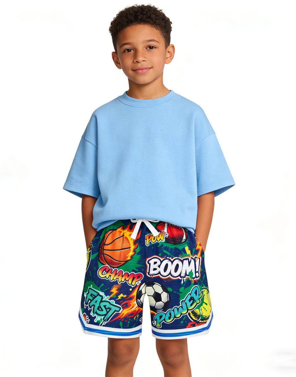 Lanbubble Boys' Athletic Shorts Quick Dry Stretch Elastic Waist Bottoms Big Boy Mesh Breathable Active Running Workout Shorts for Youth (7-12 Years)