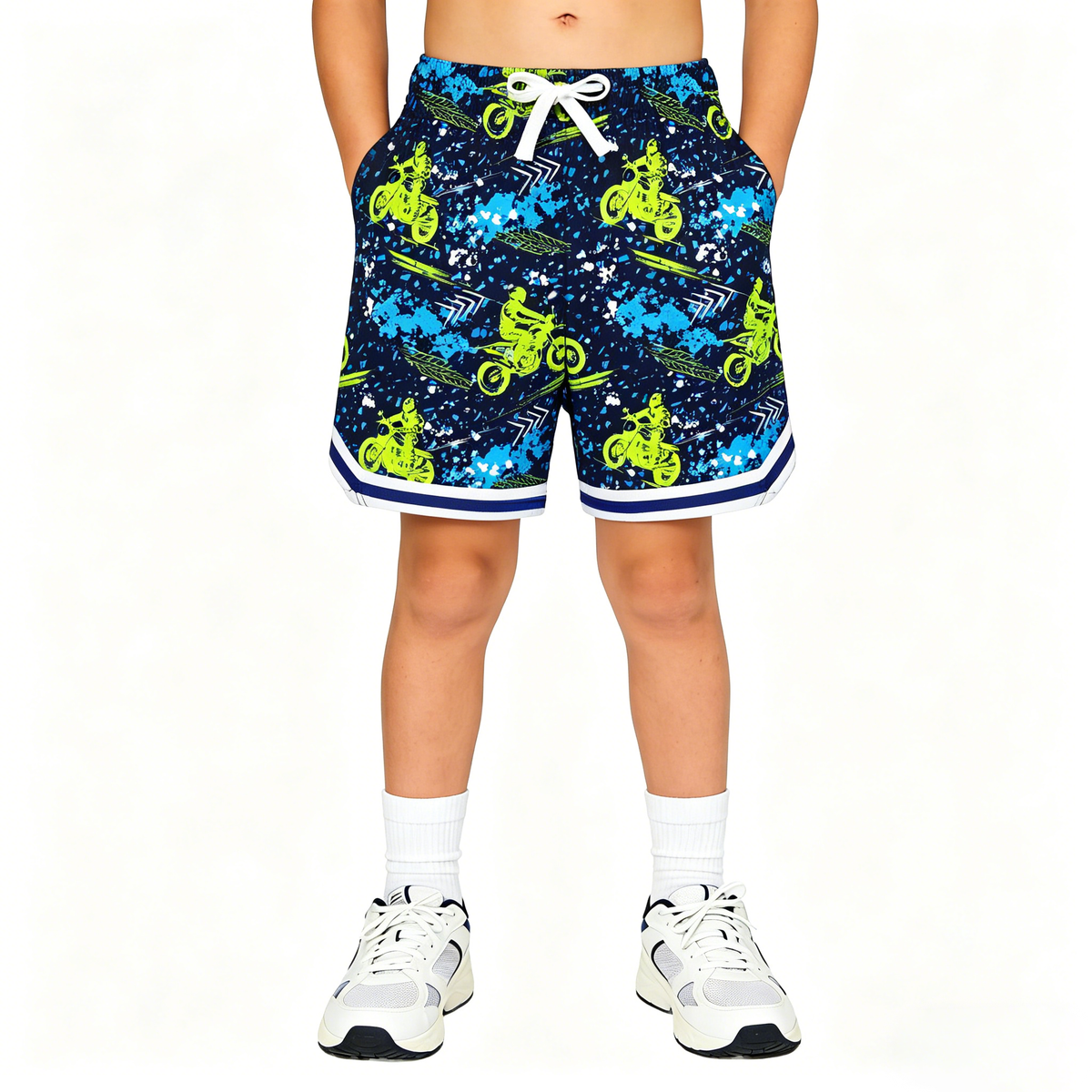 Lanbubble Boys' Athletic Shorts Quick Dry Stretch Elastic Waist Bottoms Big Boy Mesh Breathable Active Running Workout Shorts for Youth (7-12 Years)