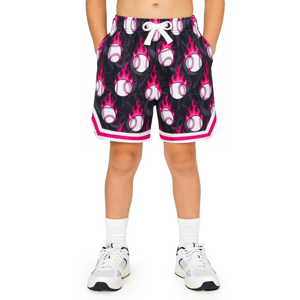 Lanbubble Boys' Athletic Shorts Quick Dry Stretch Elastic Waist Bottoms Big Boy Mesh Breathable Active Running Workout Shorts for Youth (7-12 Years)