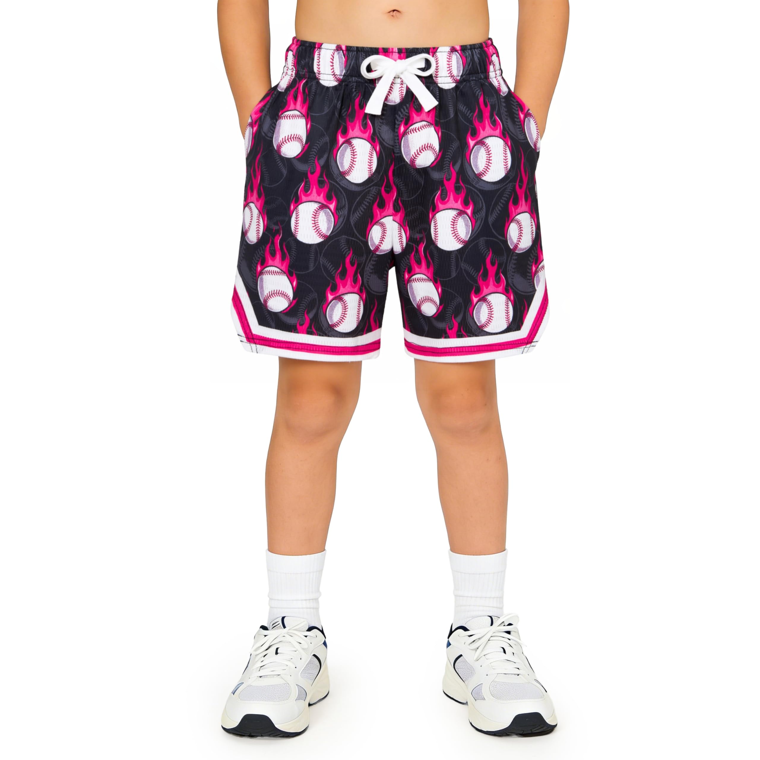 Lanbubble Boys' Athletic Shorts Quick Dry Stretch Elastic Waist Bottoms Big Boy Mesh Breathable Active Running Workout Shorts for Youth (7-12 Years)