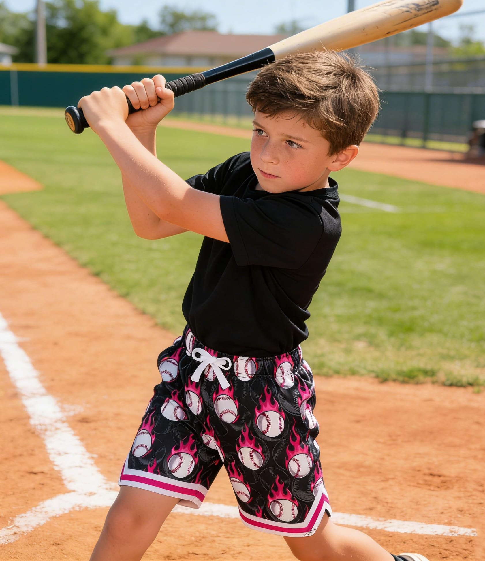 Lanbubble Boys' Athletic Shorts Quick Dry Stretch Elastic Waist Bottoms Big Boy Mesh Breathable Active Running Workout Shorts for Youth (7-12 Years)