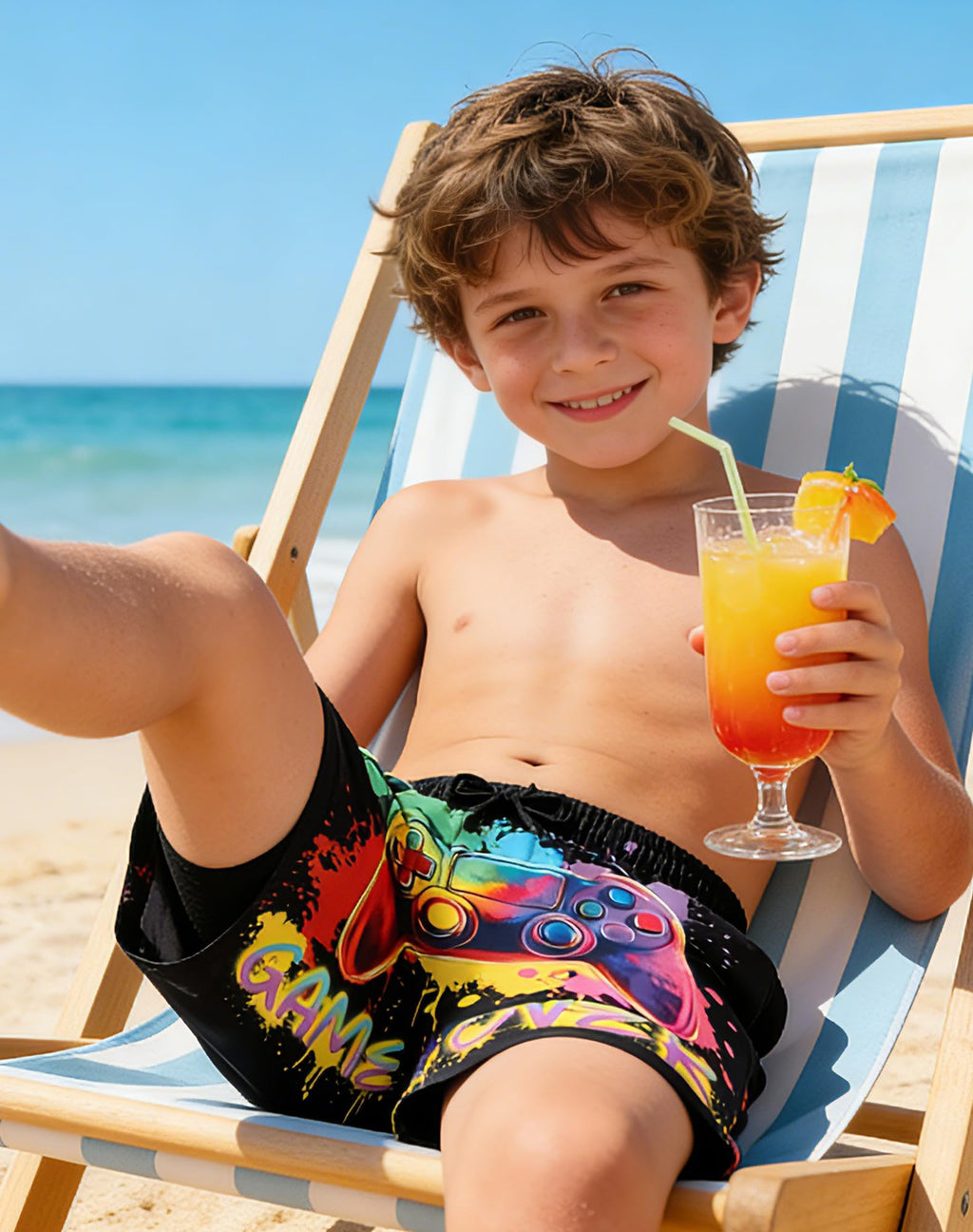 Lanbubble Boys Swim Trunks with Compression Liner Swimming Shorts Quick Dry Bathing Suit Swimwear 7-16Y