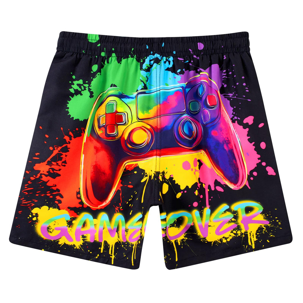 Lanbubble Boys Swim Trunks with Compression Liner Swimming Shorts Quick Dry Bathing Suit Swimwear 7-16Y