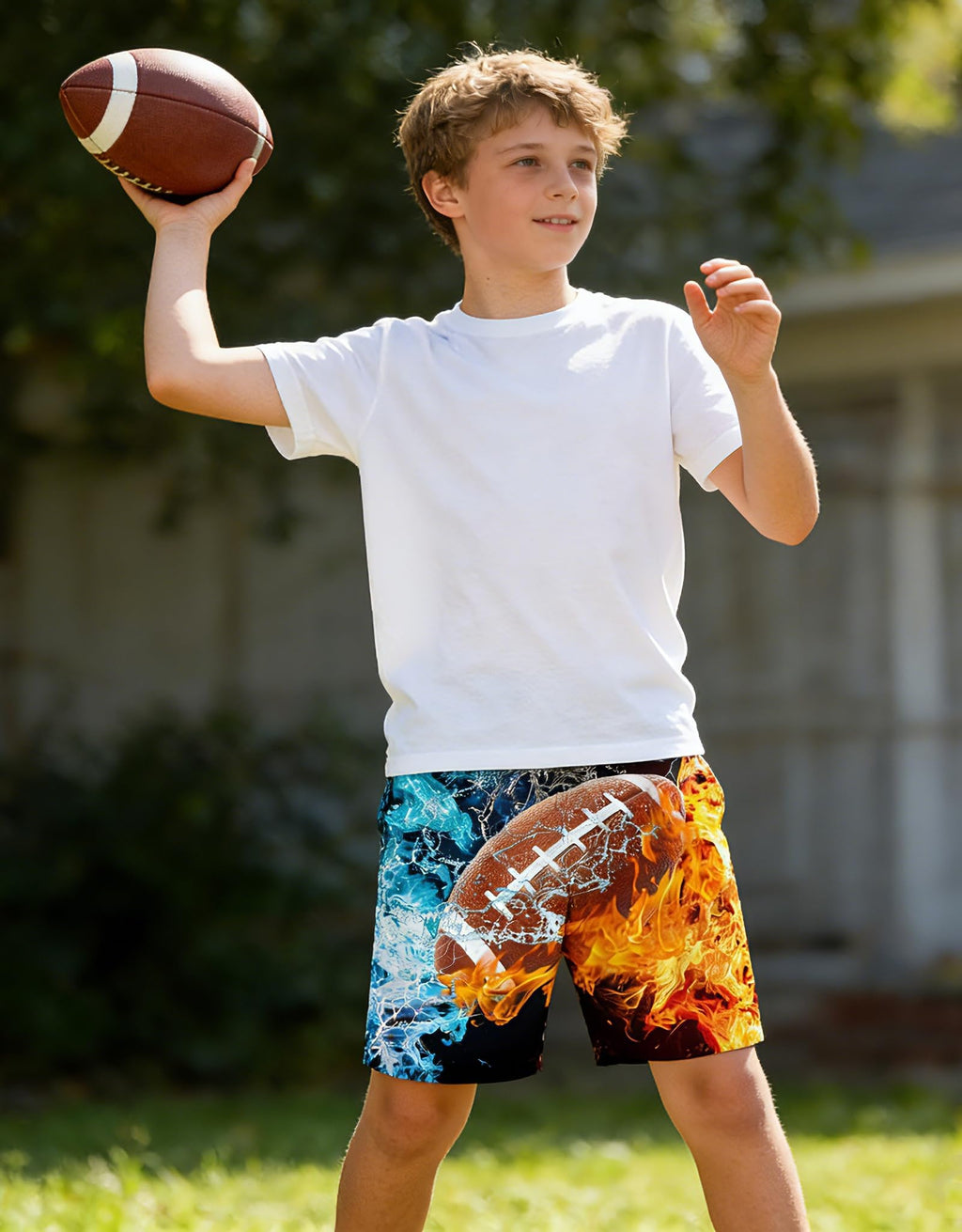 Lanbubble Boys Swim Trunks with Compression Liner Swimming Shorts Quick Dry Bathing Suit Swimwear 7-16Y