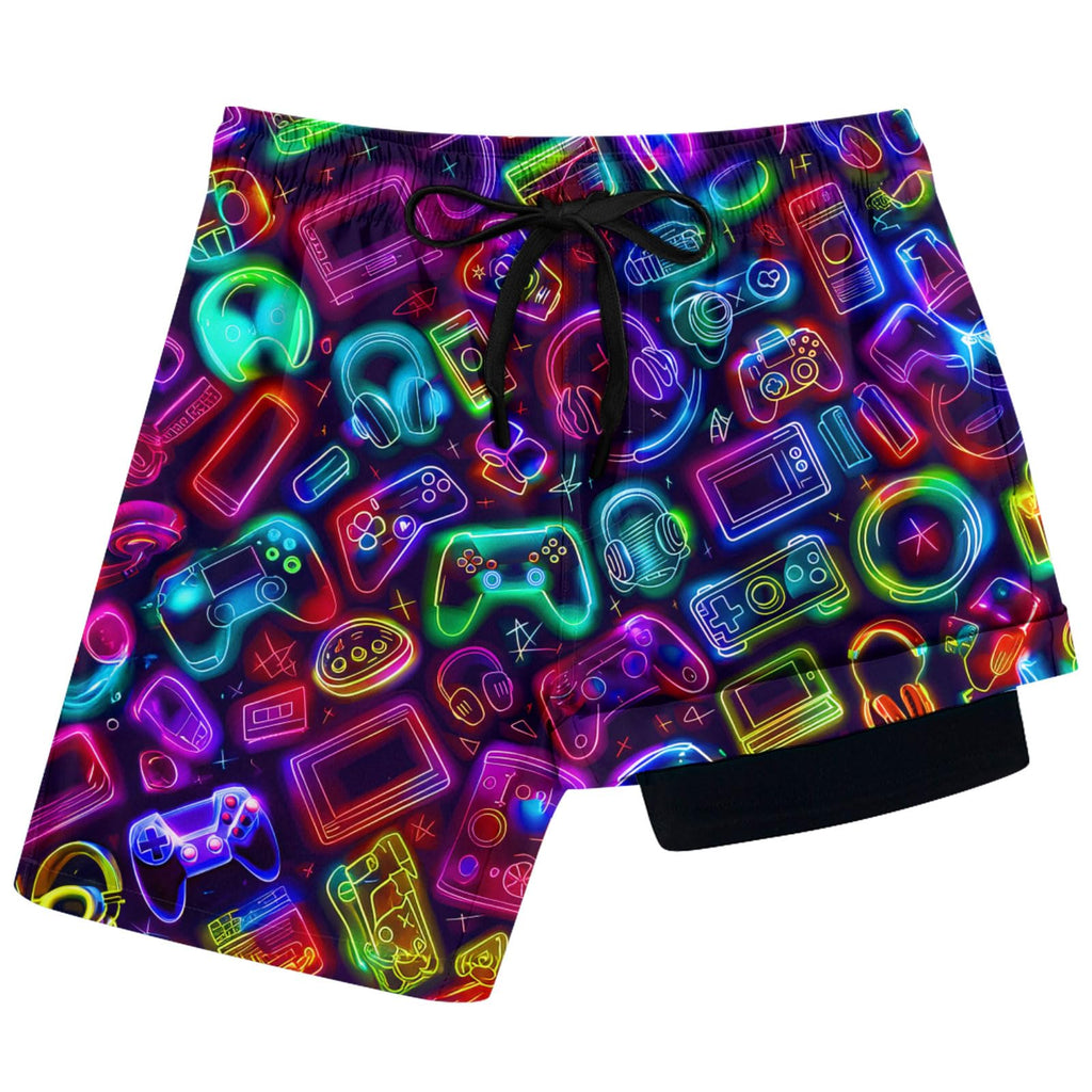 Lanbubble Boys Swim Trunks with Compression Liner Swimming Shorts Quick Dry Bathing Suit Swimwear 7-16Y