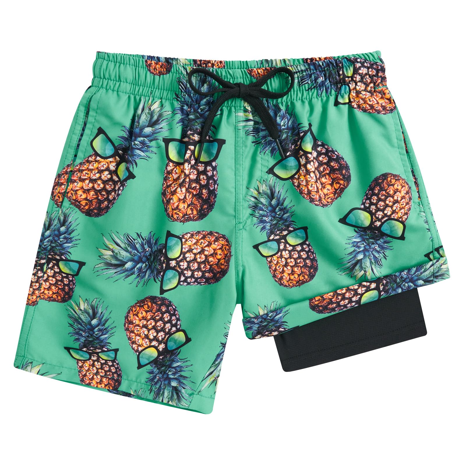 Lanbubble Boys Swim Trunks with Compression Liner Swimming Shorts Quick Dry Bathing Suit Swimwear 7-16Y