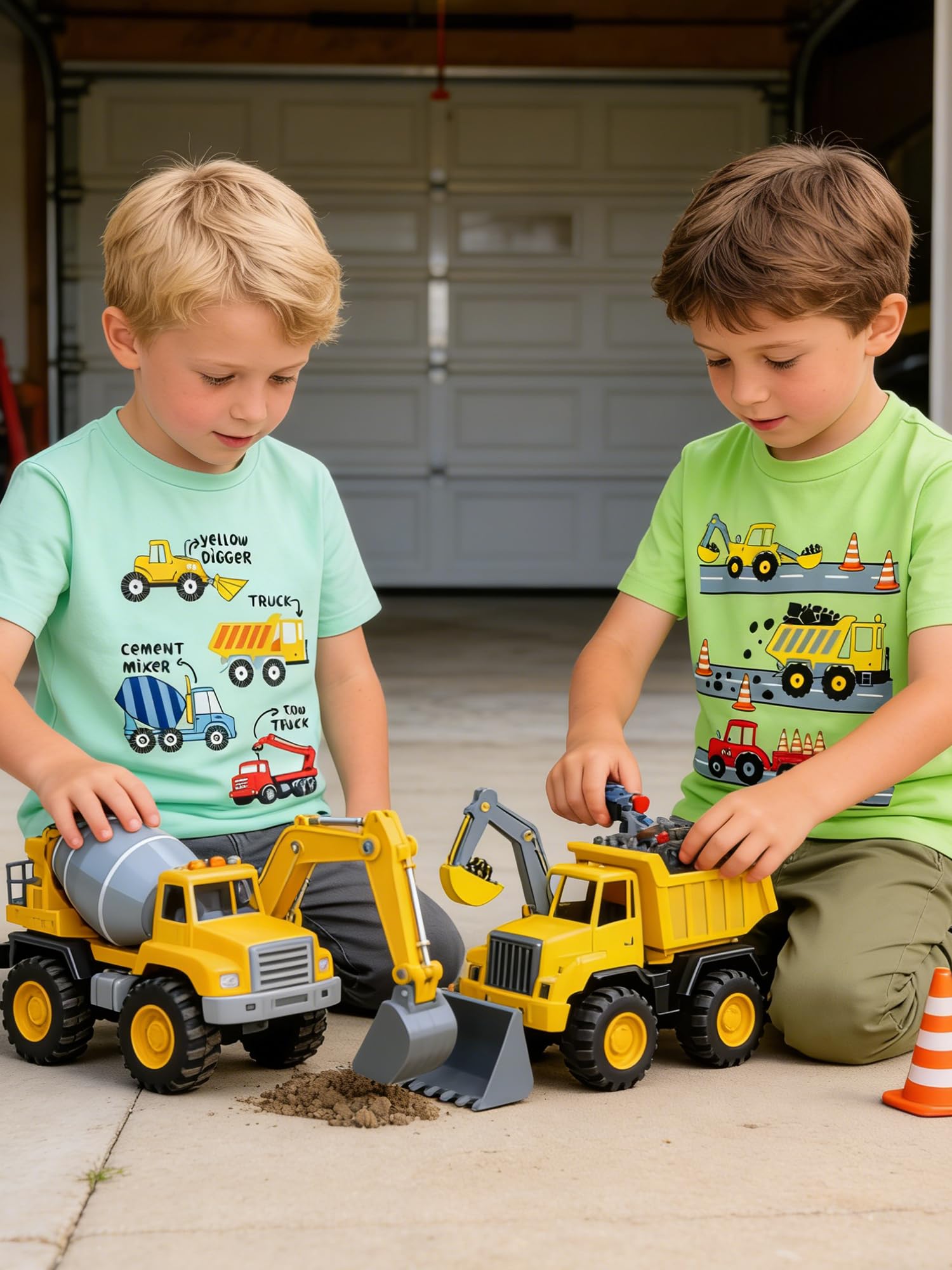 Lanbubble Toddler Boys T-Shirts, 2-Pack Dinosaur Graphic Short Sleeve Cotton Tees, Sizes 2T-6T