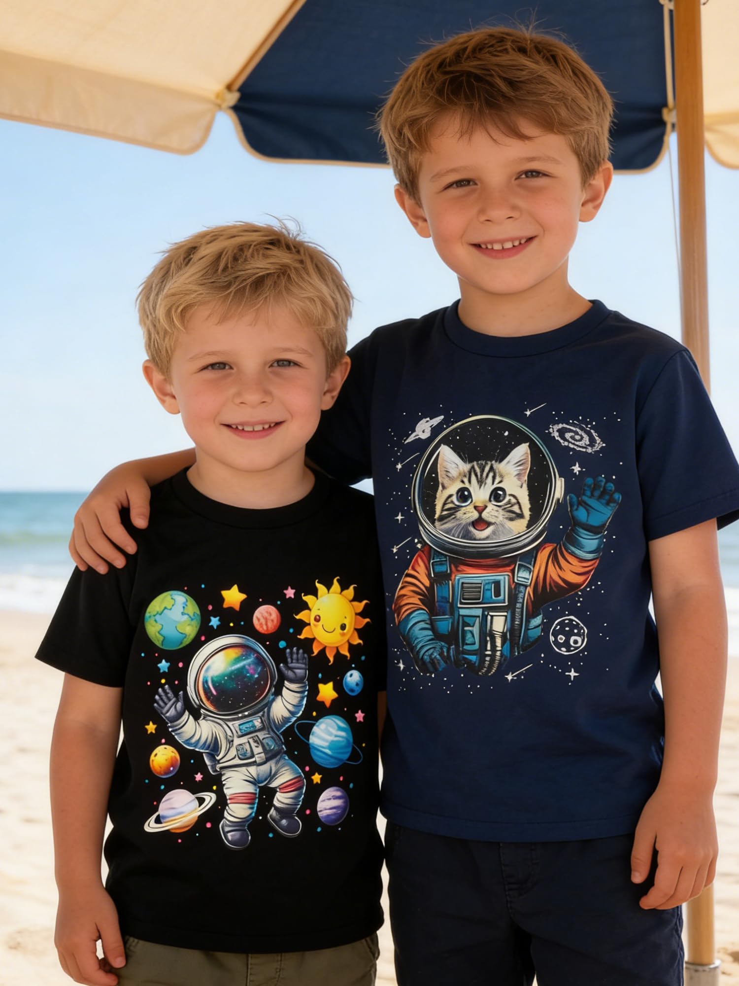 Lanbubble Toddler Boys T-Shirts, 2-Pack Dinosaur Graphic Short Sleeve Cotton Tees, Sizes 2T-6T
