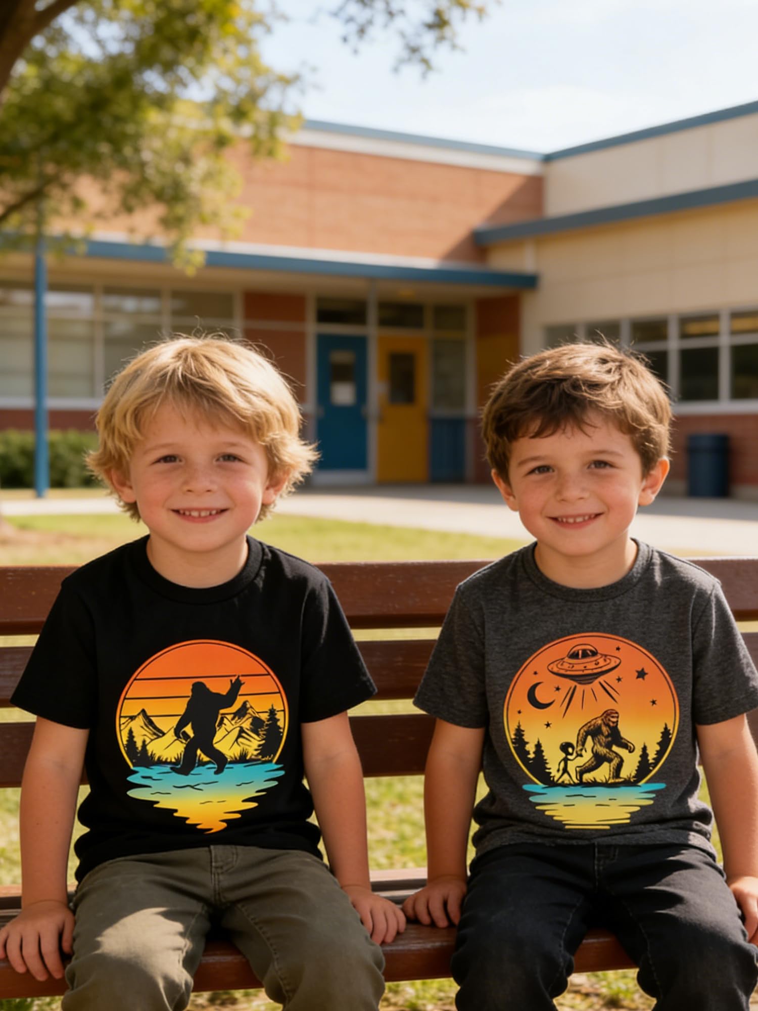 Lanbubble Toddler Boys T-Shirts, 2-Pack Dinosaur Graphic Short Sleeve Cotton Tees, Sizes 2T-6T