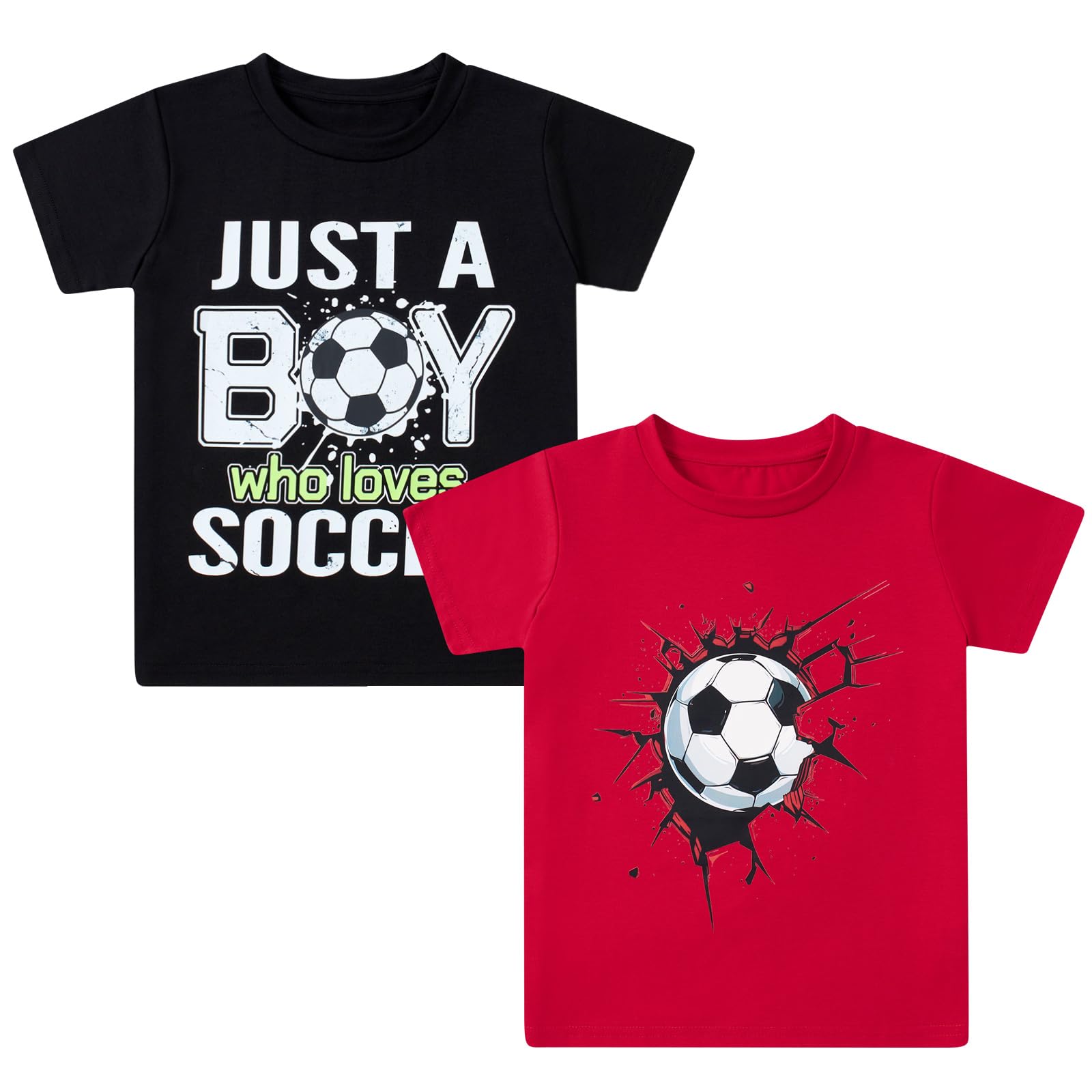 Lanbubble Toddler Boys T-Shirts, 2-Pack Dinosaur Graphic Short Sleeve Cotton Tees, Sizes 2T-6T