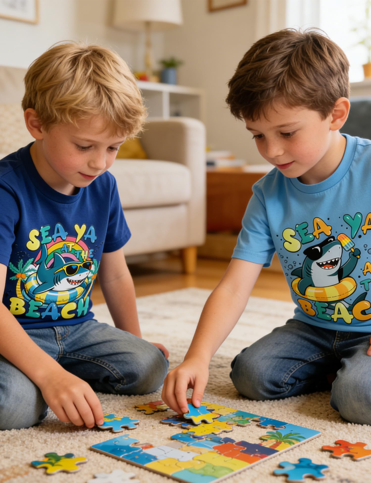 Lanbubble Toddler Boys T-Shirts, 2-Pack Dinosaur Graphic Short Sleeve Cotton Tees, Sizes 2T-6T