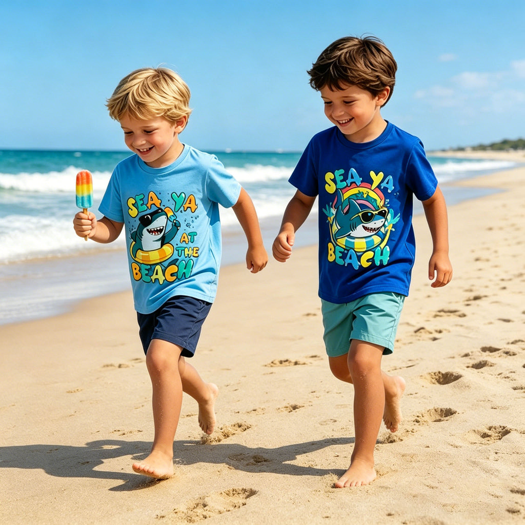 Lanbubble Toddler Boys T-Shirts, 2-Pack Dinosaur Graphic Short Sleeve Cotton Tees, Sizes 2T-6T