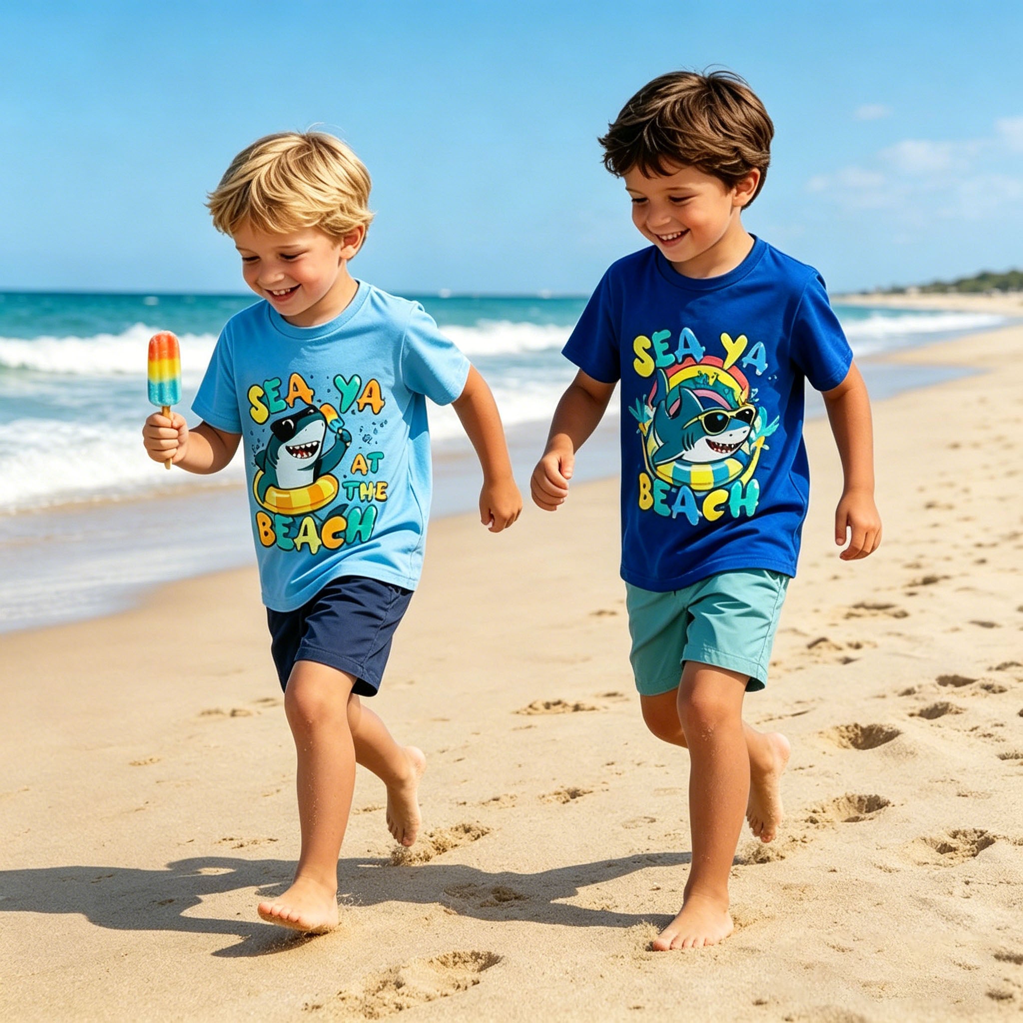 Lanbubble Toddler Boys T-Shirts, 2-Pack Dinosaur Graphic Short Sleeve Cotton Tees, Sizes 2T-6T