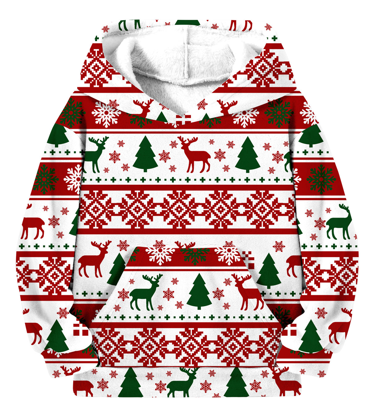 Lanbubble Boys Fleece Lined Christmas Hoodie, Graphic Pullover Sweatshirt with Kangaroo Pocket for Kids 8-14 Y