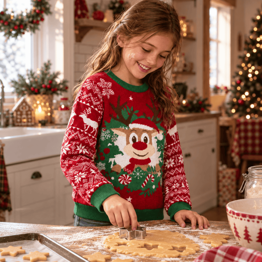 Lanbubble Kids Christmas Sweater Boys Girls Ugly Knit Pullover for Xmas Holiday 3-12 Years