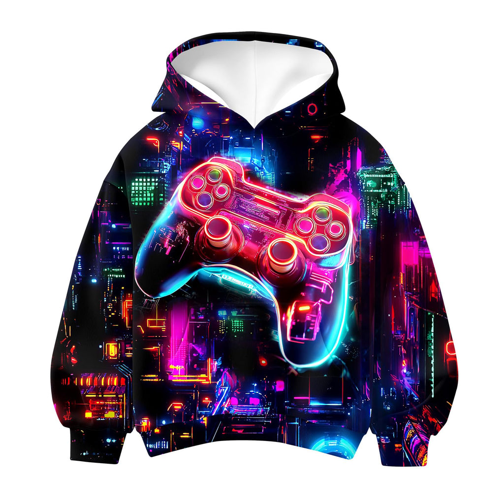 Lanbubble Boys' 3D Graphic Pullover Hoodie Long Sleeve Hooded Sweatshirt with Kangaroo Pocket Sizes 7-14Y