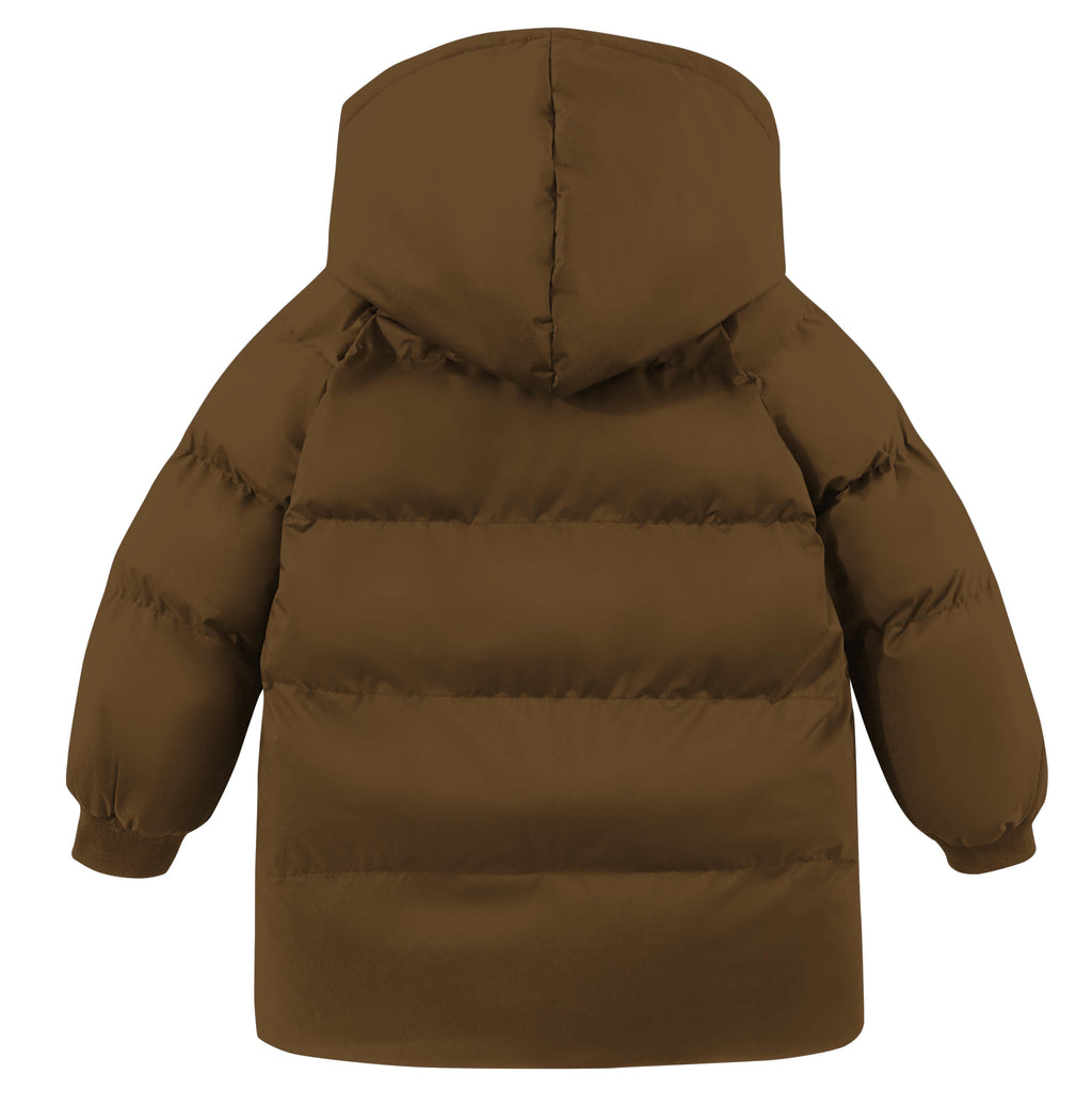 Lanbubble Toddler Boys Winter Hooded Puffer Coat Warm Padded Outwear Zipper Jacket for 2-6T Kids