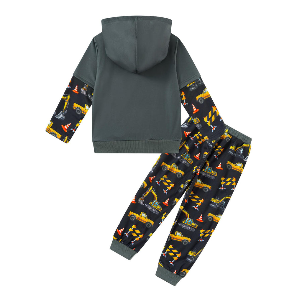 Lanbubble Toddler Boys 2-Piece Outfit 3D Print Long Sleeve Sweatshirt Hoodie and Jogger Pants Set for Ages 2-6T, Casual Matching Clothes