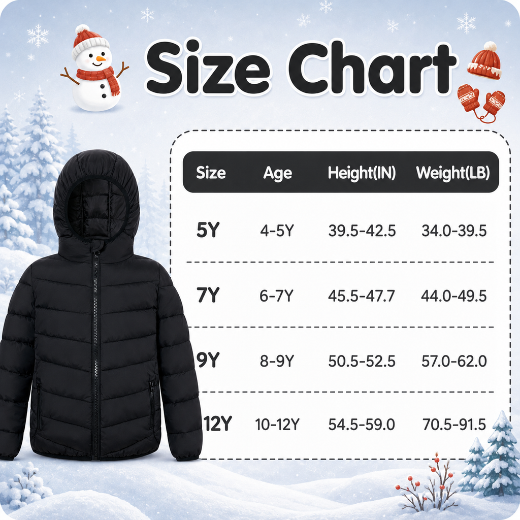 Lanbubble Girls Puffer Jacket Hooded Packable Winter Coat with Pockets Lightweight Warm Outerwear for Kids, Sizes 4-12 Years