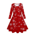 Lanbubble Girls Christmas Dresses Long Sleeve A-Line Casual Dress Twirly Skater Dresses 5-13 Years