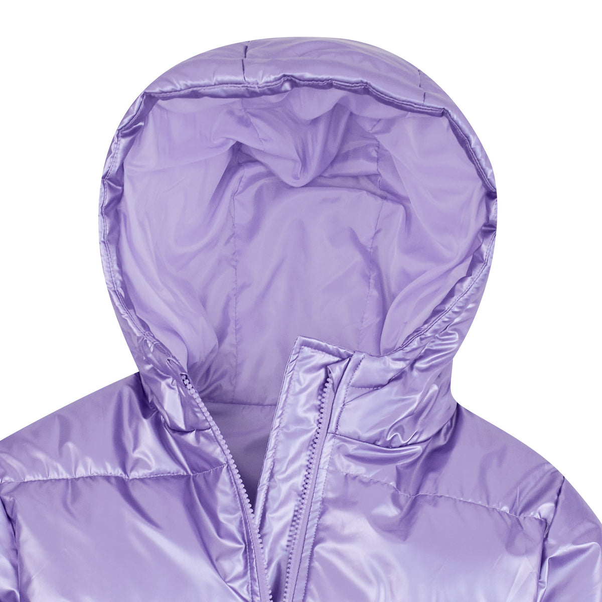 Lanbubble Girls Shiny Puffer Jacket Hooded Winter Coat Warm Outerwear for Kids 7-14Y