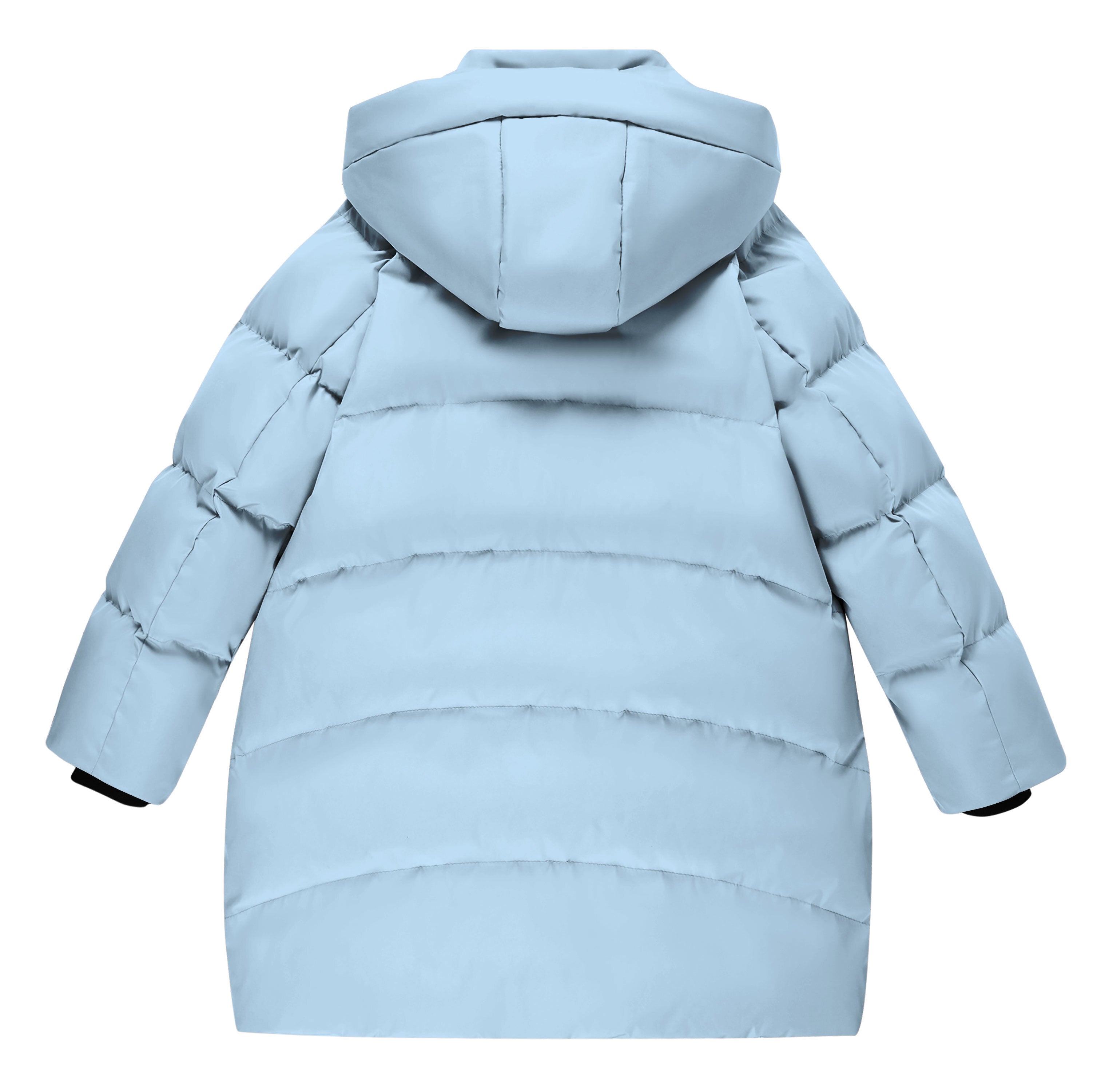 Lanbubble Girls Winter Coat Quilted Puffer Jacket with Detachable Hood Heart Buckle Waist Belt