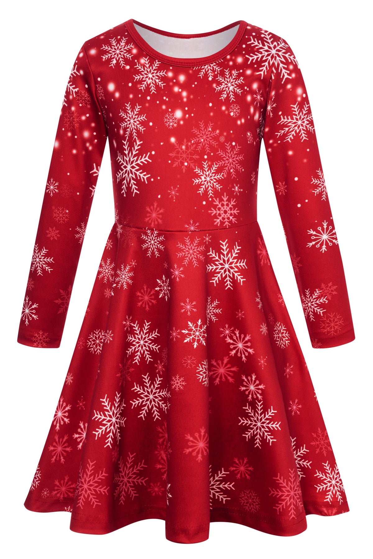 Lanbubble Girls Long Sleeve Dress Mermaid Printed Casual Dress Twirly Skater Dresses 5-13 Years