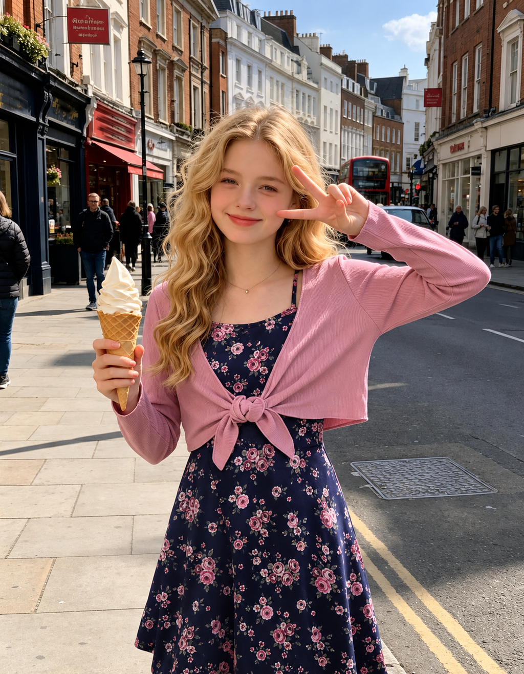 Lanbubble Girls Dress With Cardigan Set For Teen 7-14T Adjustable Cami Dress with Long Sleeve 2 Piece Set Royal Blue Floral Fall Dresses