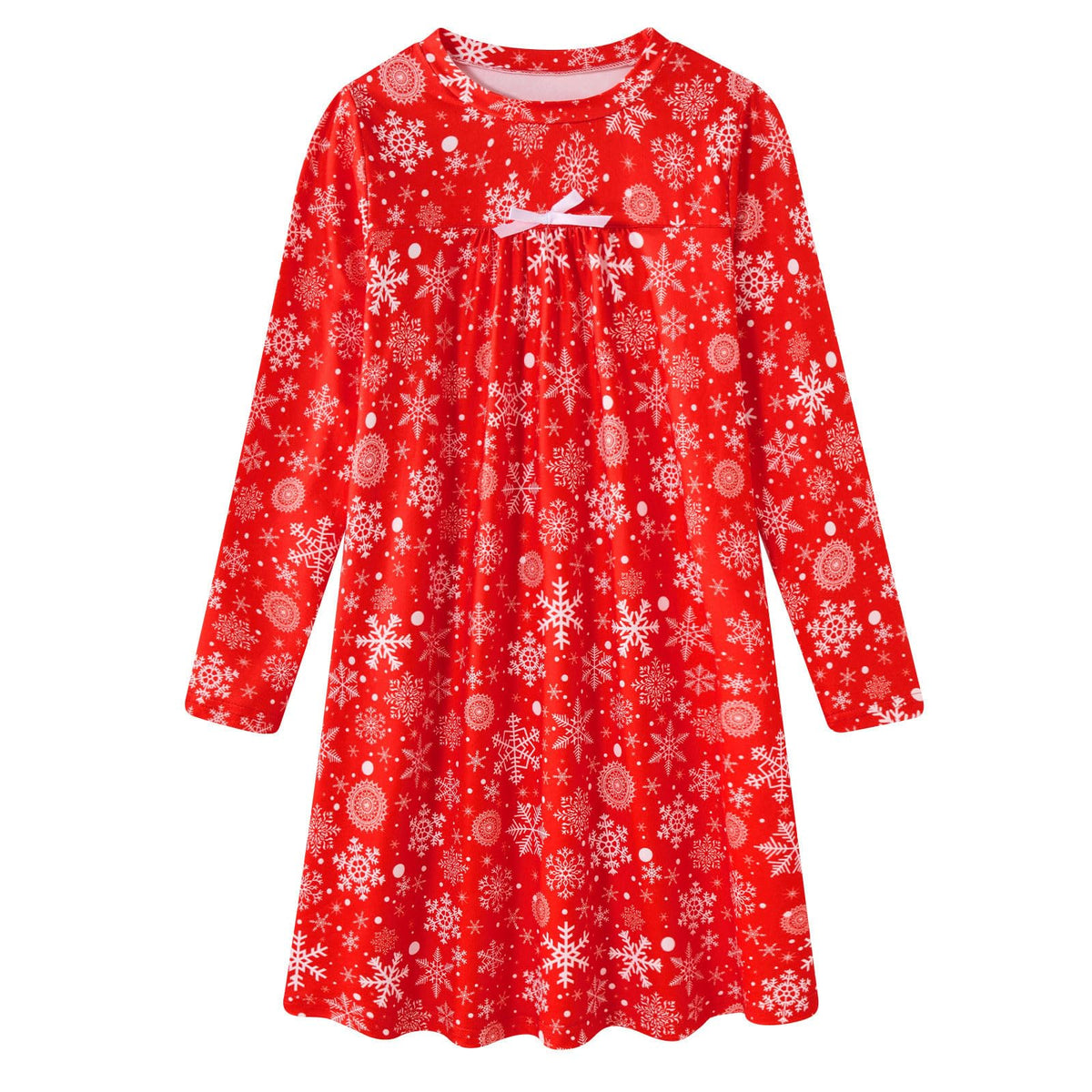 Lanbubble Girls Nightgowns Long Sleeve Pajama Dress for Girls 5-12 Years Printed Kids Sleepwear Nightdress